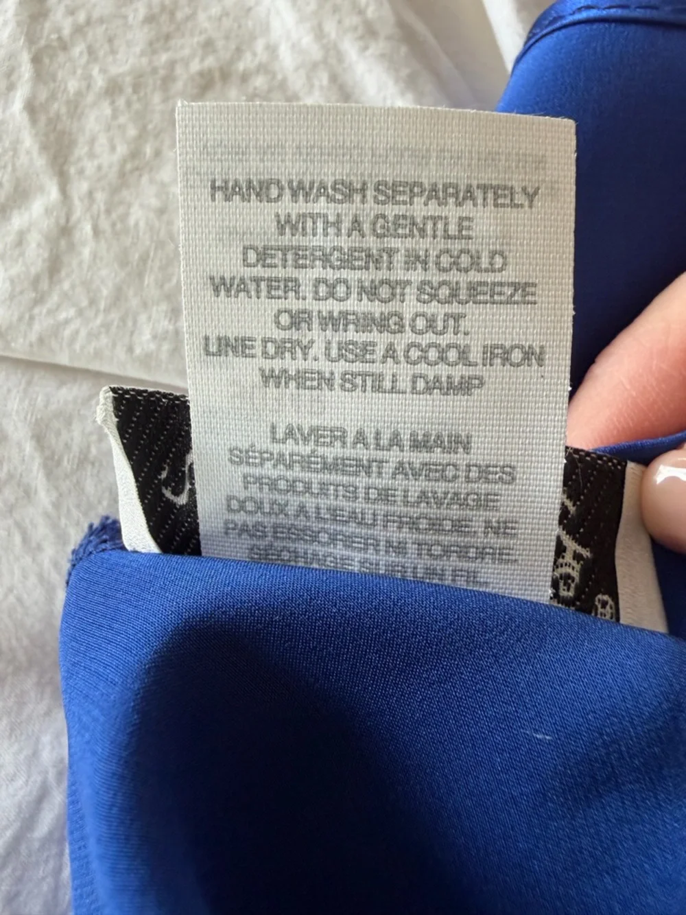 Unmentionables 100% Silk Blue Lace Trim Pajama Set Size M Vintage - Picture 12 of 14